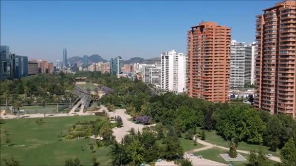 Luchtfoto Van Juan Pablo Park Santiago Chili — Stockvideo