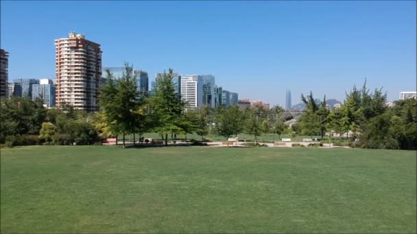 Widok Lotu Ptaka Juan Pablo Park Santiago Chile — Wideo stockowe