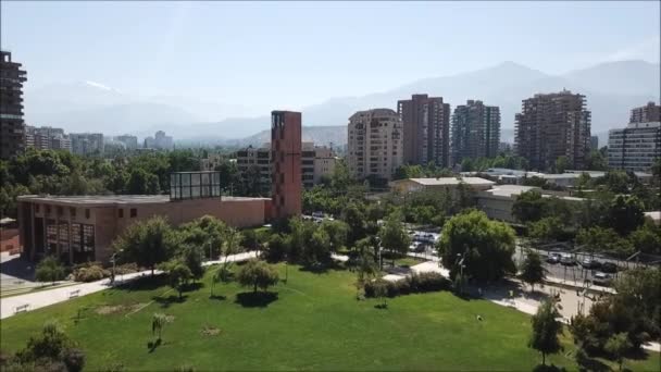 Widok Lotu Ptaka Juan Pablo Park Santiago Chile — Wideo stockowe