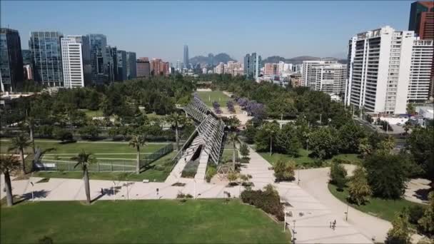 Вид Воздуха Парк Хуана Пабло Сантьяго Чили — стоковое видео