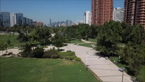 Vista Aérea Del Parque Juan Pablo Santiago Chile — Vídeos de Stock