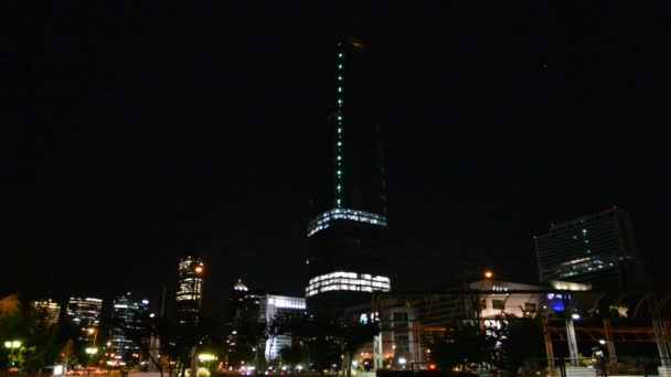 Şili Deki Costanera Merkezi Nde Noel Işıkların Havadan Görünümü — Stok video