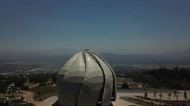 Santiago, Şili için ibadet Bahai evinde havadan görünümü