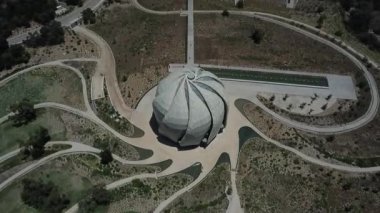 Santiago, Şili için ibadet Bahai evinde havadan görünümü