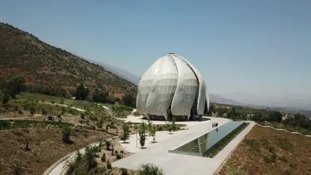 Luftaufnahme Vom Bahai Gotteshaus Santo Agostino Chile — Stockvideo