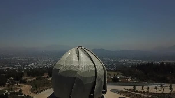 Luftaufnahme Vom Bahai Gotteshaus Santo Agostino Chile — Stockvideo