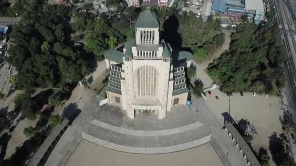 Vedere Aeriană Templului Votivo Din Maipu Santiago Chile — Videoclip de stoc