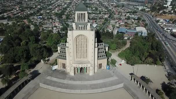 Flygfoto Över Votivo Templet Vid Maipu Santiago Chile — Stockvideo