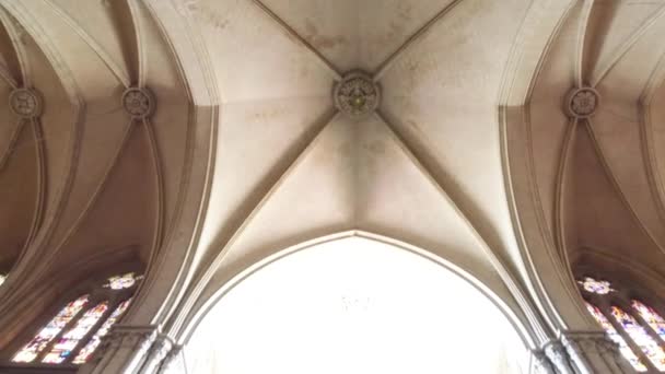 Interieur Architectuur Van Kerk Santiago Chili — Stockvideo