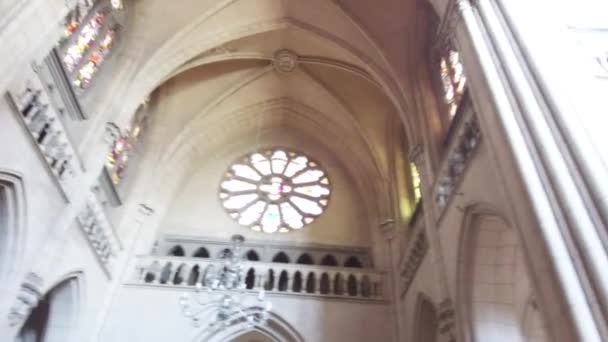 Interieur Architectuur Van Kerk Santiago Chili — Stockvideo