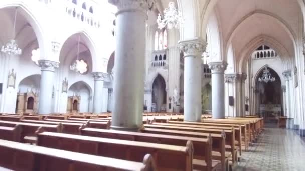 Kircheninnenarchitektur Santiago Chile — Stockvideo