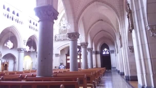 Kircheninnenarchitektur Santiago Chile — Stockvideo