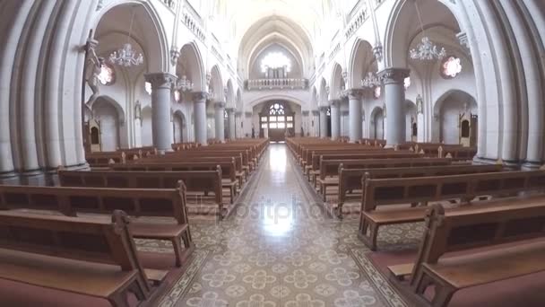 Architettura Degli Interni Della Chiesa Santiago Cile — Video Stock