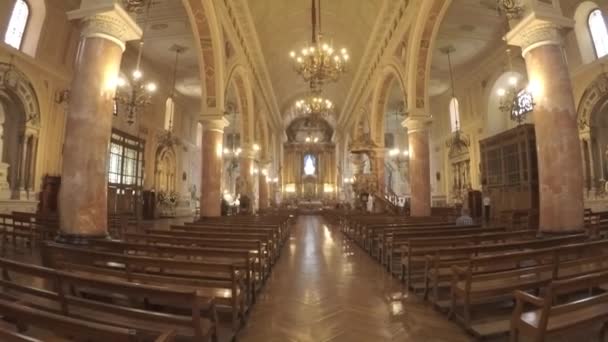 Kircheninnenarchitektur Santiago Chile — Stockvideo