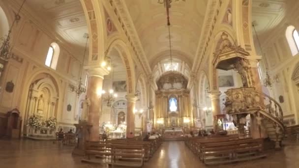 Εσωτερική Αρχιτεκτονική Εκκλησία Στο Σαντιάγκο Χιλή — Αρχείο Βίντεο