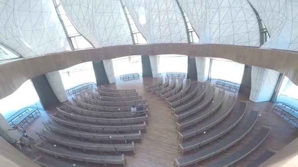 Bahai Temple Vnitřní Architektura Santiagu Chile — Stock video