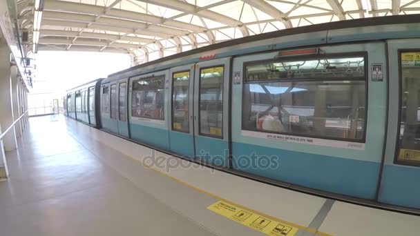 Stasiun Metro Train Santiago Chili — Stok Video