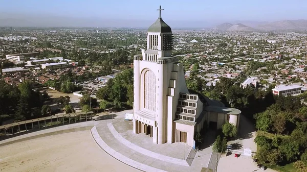 Aerial view of a religious architecture in Chile