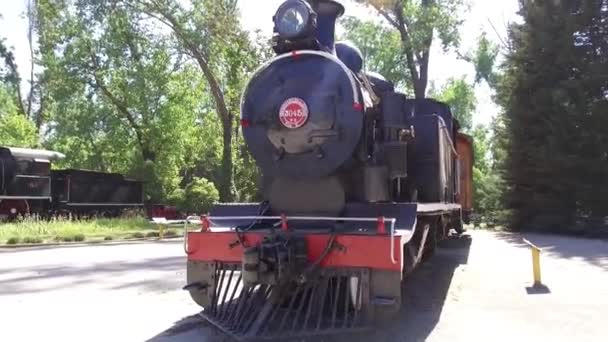 サンティアゴ チリの公園で古い電車 — ストック動画