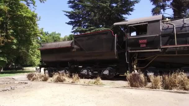 Oude Trein Bij Een Park Santiago Chili — Stockvideo