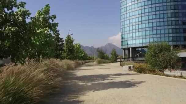 Bisiklete Binme Road Nehri Bankası Santiago Chile — Stok video
