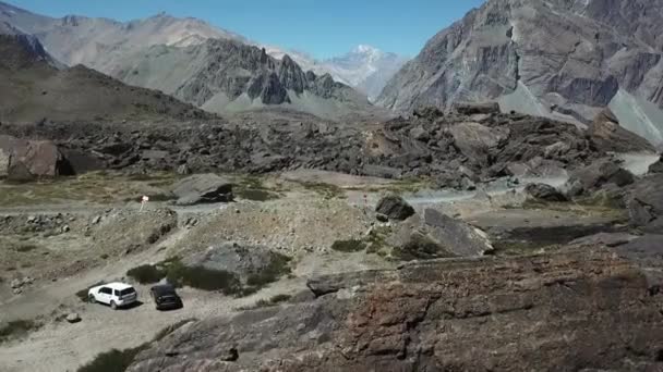 Vista Aérea Del Paisaje Montañoso Las Rocas Chile — Vídeo de stock