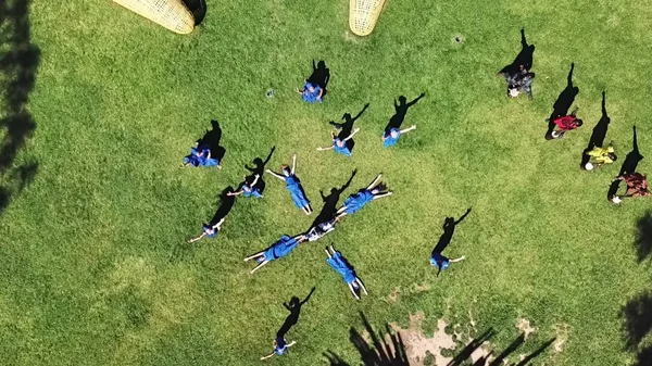 Vue Aérienne Groupe Danse Sénégalais Chili — Photo