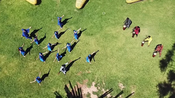 Luftaufnahme Einer Senegalesischen Tanzgruppe Chile — Stockfoto