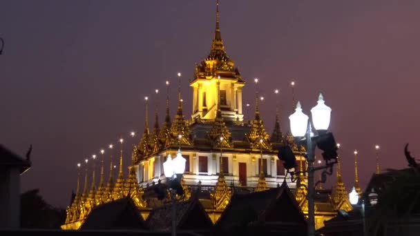 Древняя Архитектура Храм Бангкоке Таиланд — стоковое видео
