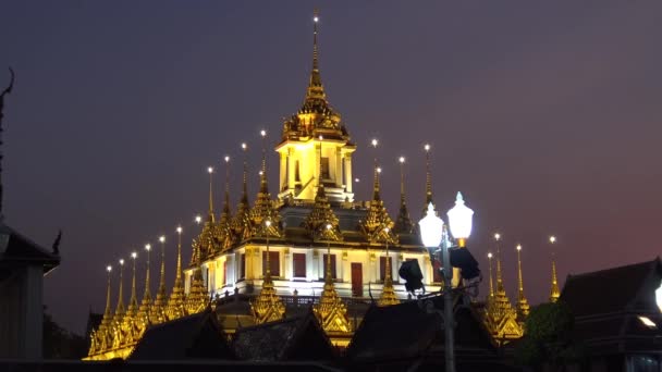 Starověká Architektura Chrám Bangkoku Thajsko — Stock video