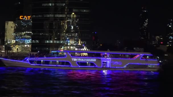 Rivier Cruise Chao Phraya Rivier Bangkok Thailand — Stockvideo