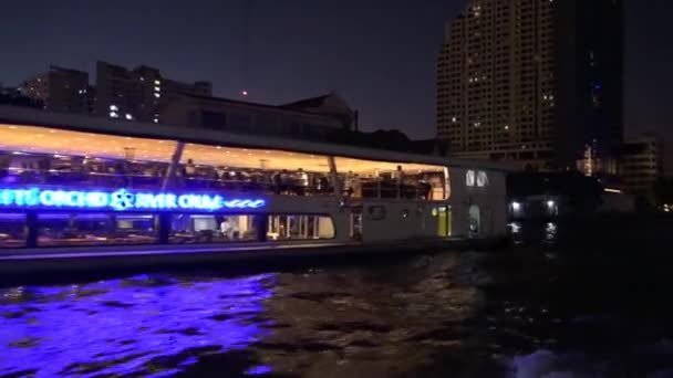 Folyami Hajókirándulás Chao Phraya Folyónál Bangkokban Thaiföldön — Stock videók