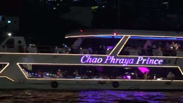 Rivier Cruise Chao Phraya Rivier Bangkok Thailand — Stockvideo