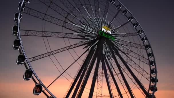 Ferris Wheel Park Thailand — Stock Video