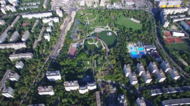Bükreş, Moghioros Parkı, Romanya yukarıda hava uçuş