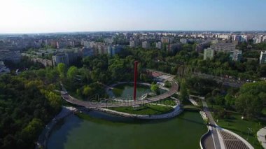 Bucharest city, Romanya Moghioros park yukarıda hava uçuş