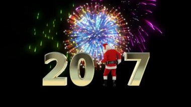 Noel Baba dans 2017 metin, dans 6, havai fişek gösterisi