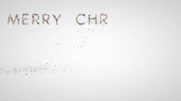 Веселий різдвяний текст, святковий елемент проти білого — стокове відео