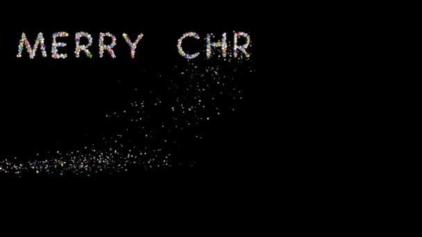 Веселий різдвяний текст, святковий елемент проти чорного — стокове відео