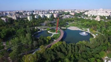 Moghioros park, Bükreş şehir, Romanya yukarıda hava uçuş