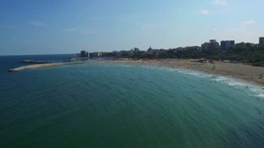 Constanta beach, Karadeniz, Romanya üzerinden uçuş