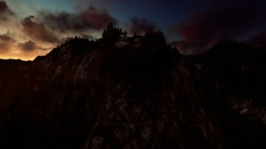 Rushmore Dağı timelapse gündoğumu, kamera sinek