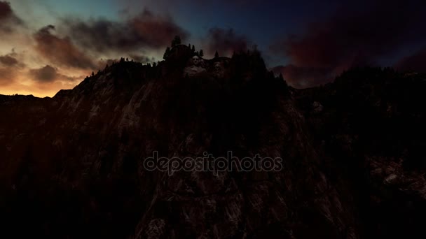 Mont Rushmore timelapse sunrise, mouche de la caméra — Video