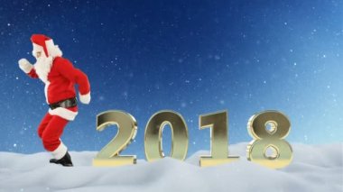 Noel Baba dans ve 2018 kar karşı