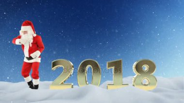 Noel Baba işareti güzel kar karşı dans ve 2018