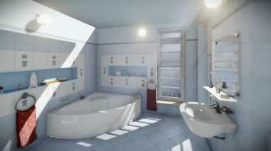 Modern banyo kamera iç, yatay kaydırma