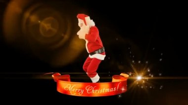 Noel Baba dans mutlu Noeller kurdele ile