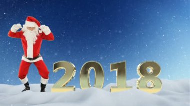Noel Baba dans ve kar karşı 2018 metin