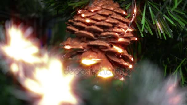 Weihnachtsbaum Verkleinern Glühen — Stockvideo