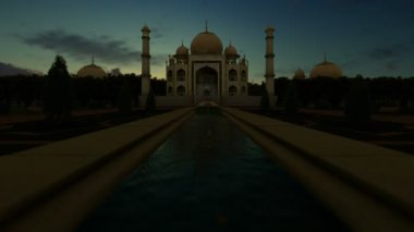 Taj Mahal timelapse gece güne, 4k